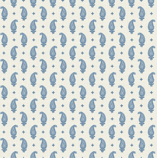 Maia Paisley Country Botanical - French Blue | Architectural Wallcoverings
