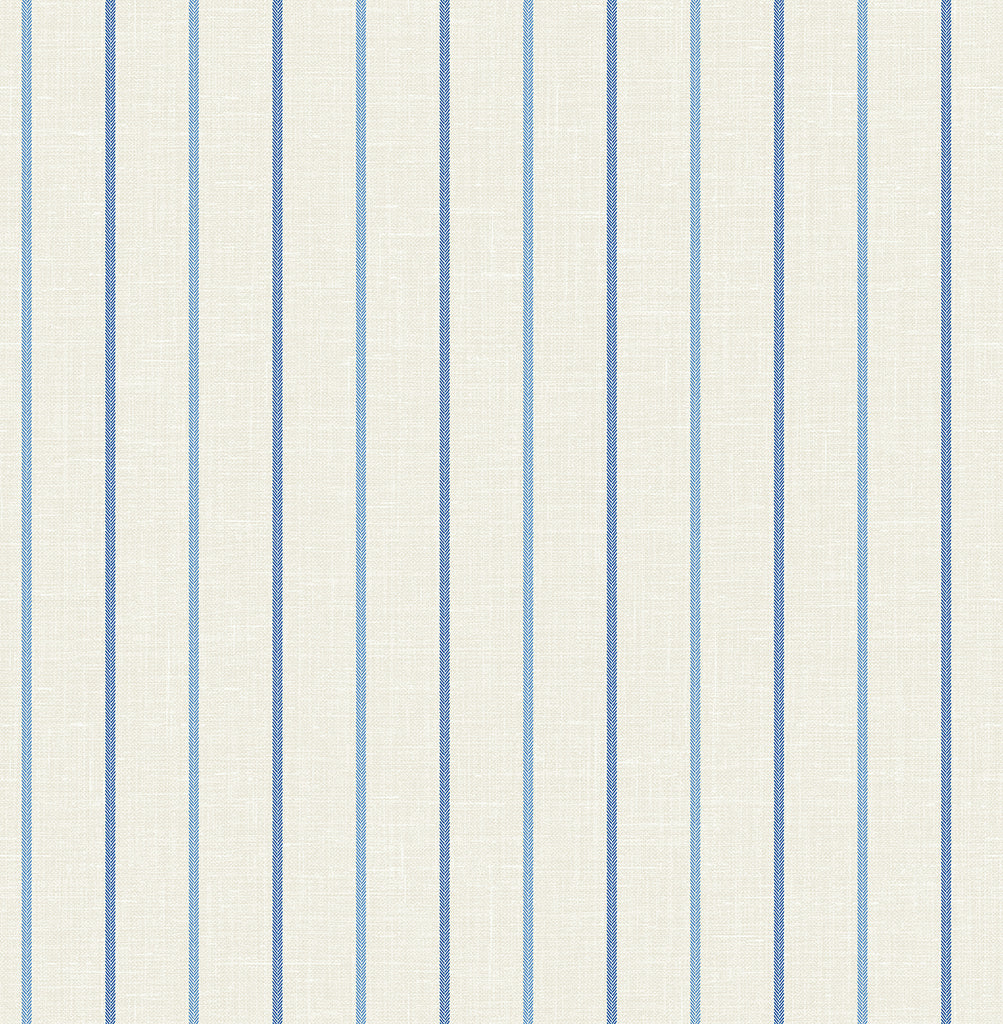 Malibu Andree Stripe Wallpaper - Country Stripe - French Blue & Denim Wash