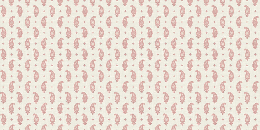 Fentucci Maia Linen Fabric - Country Botanical - Antique Ruby