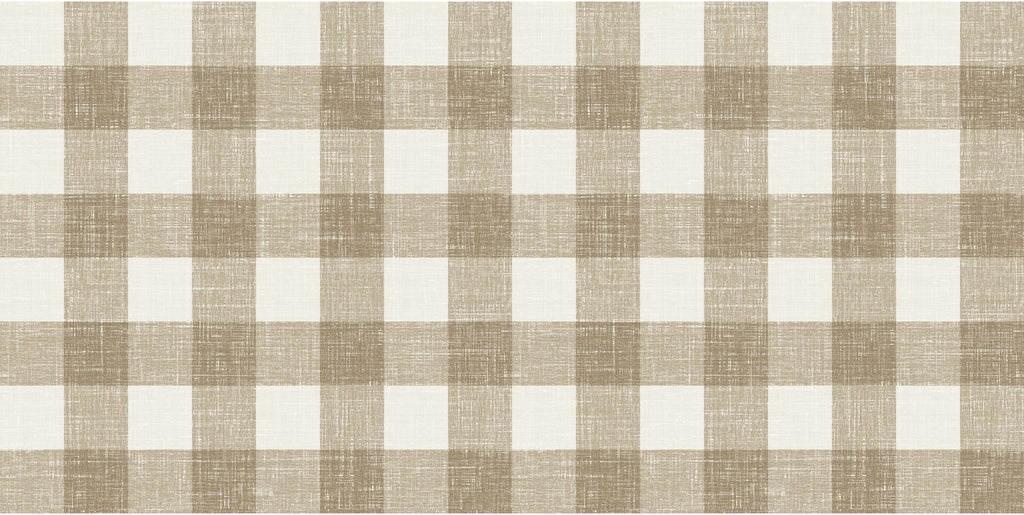Fentucci Bebe Linen Fabric - Country Plaid - Driftwood