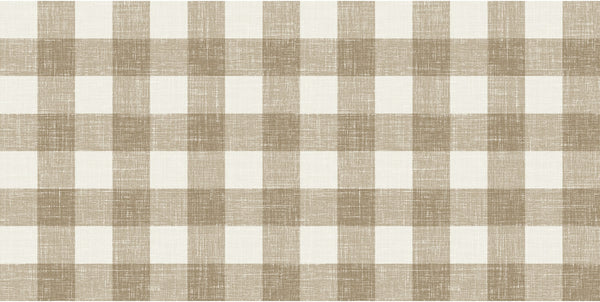 Fentucci Bebe Linen Fabric - Country Plaid - Driftwood