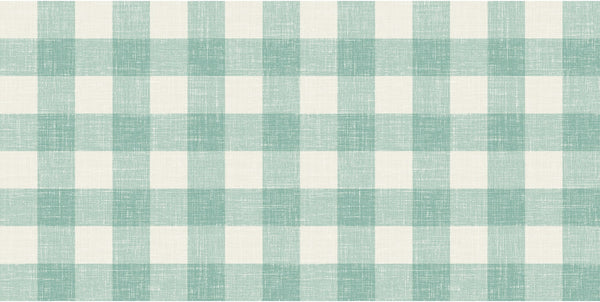 Bebe Linen Fabric - Country Plaid - Minty Meadow | Architectural Wallcoverings
