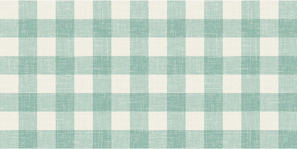 Malibu Bebe Linen Fabric - Country Plaid - Minty Meadow | Malibu Wallpaper