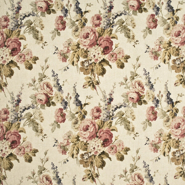 Vintage Floral - Antique/Rose Beige By Mulberry | Country Weekend |Botanical & Floral  Multipurpose Print