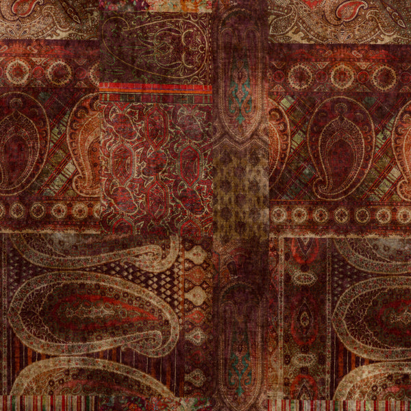 Lomond Velvet - Red/Plum Red By Mulberry | Bohemian Romance |  Multipurpose Print