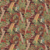 Game Birds Linen - Red/Plum Red By Mulberry | Icons Fabrics |  Multipurpose Print