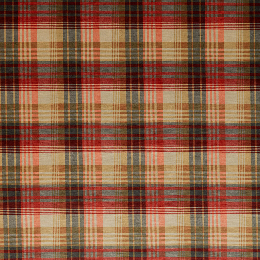 Samples and Purchasing available for Velvet Ancient Tartan - Spice Orange By Mulberry | Bohemian Weaves |  Multipurpose Velvet at Designer Wallcoverings and Fabrics