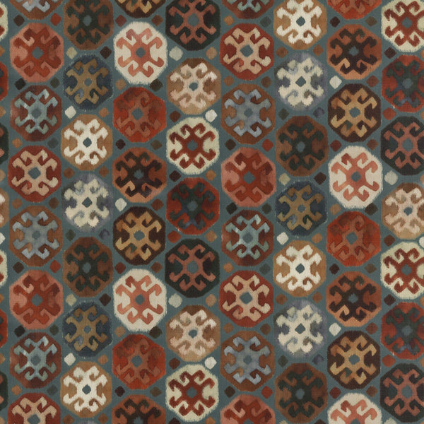 Curiosity - Teal Multi By Mulberry | Modern Country I |Global  Multipurpose Print