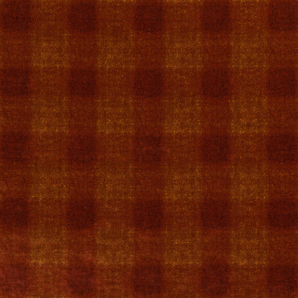 Highland Check - Spice Red By Mulberry | Modern Country Velvets |Plaid / Check  Multipurpose Velvet