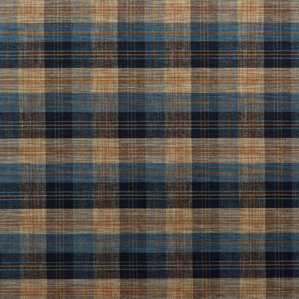 Samples and Purchasing available for Clan Chenille - Blue/Mole Blue By Mulberry | Living Legends |Plaid / Check  Upholstery Chenille at Designer Wallcoverings and Fabrics
