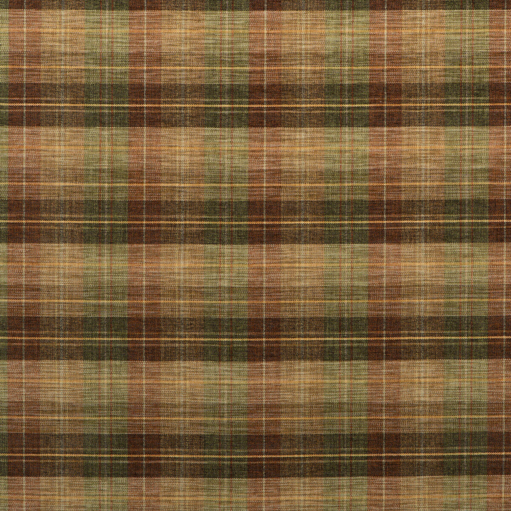 Samples and Purchasing available for Clan Chenille - Burnt Orange/Green/Nutmeg Beige By Mulberry | Living Legends |Plaid / Check  Upholstery Chenille at Designer Wallcoverings and Fabrics