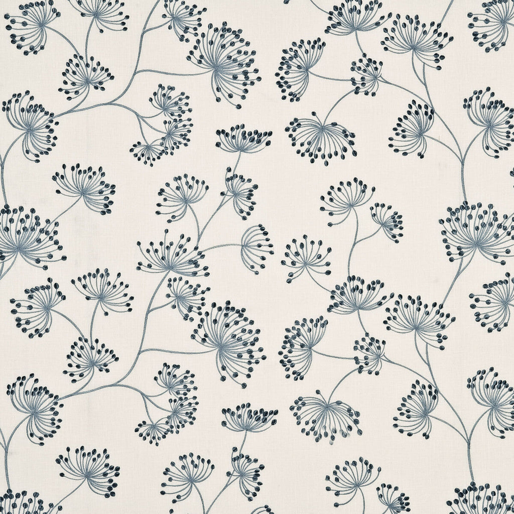 Samples and Purchasing available for Meadow Linen - Soft Blue White By Mulberry | Heirloom |Botanical & Floral  Drapery Embroidery at Designer Wallcoverings and Fabrics