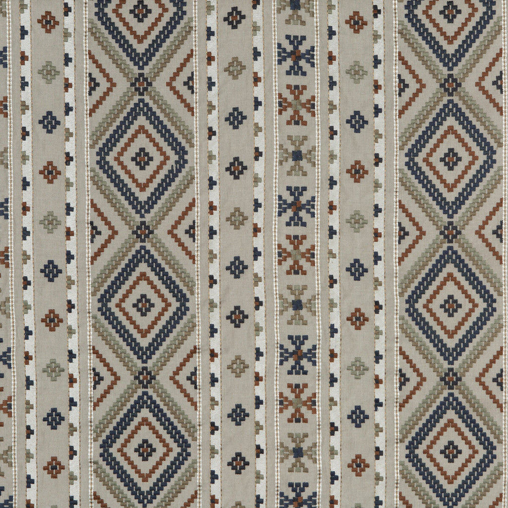 Samples and Purchasing available for Shaftesbury - Blue/Lovat Blue By Mulberry | Bohemian Romance |  Multipurpose Embroidery at Designer Wallcoverings and Fabrics