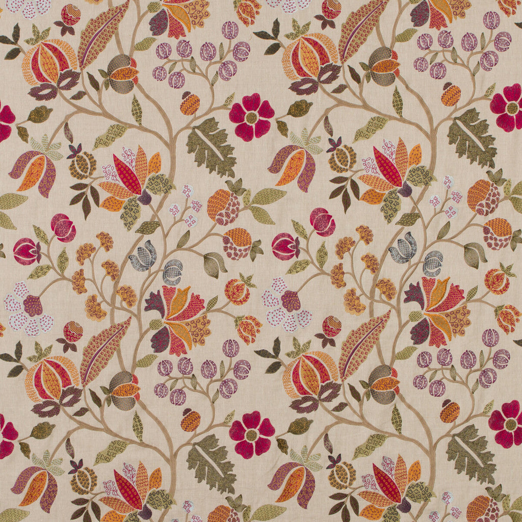 Samples and Purchasing available for Wilderness - Multi Multi By Mulberry | Bohemian Romance |  Multipurpose Embroidery at Designer Wallcoverings and Fabrics