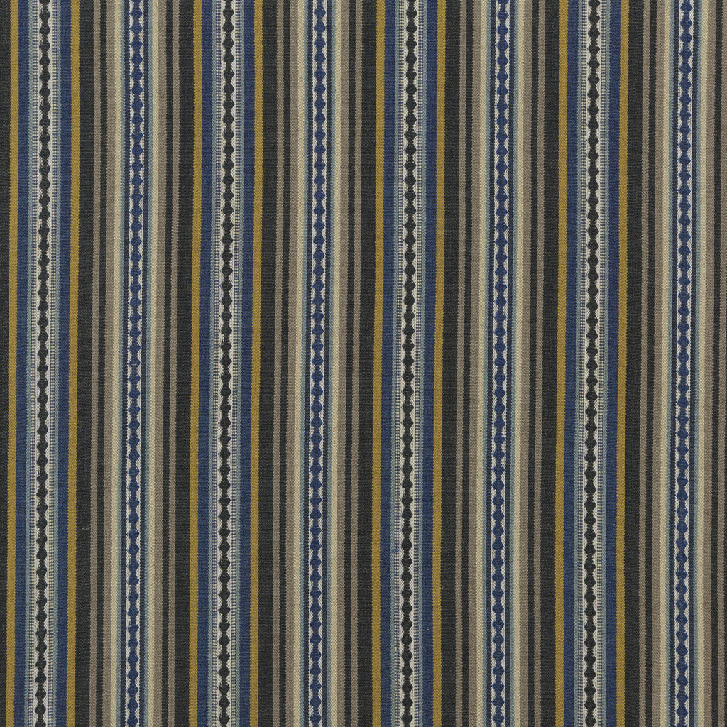 Samples and Purchasing available for Dalton Stripe - Indigo/Ochre Blue By Mulberry | Festival |  Multipurpose Weave at Designer Wallcoverings and Fabrics