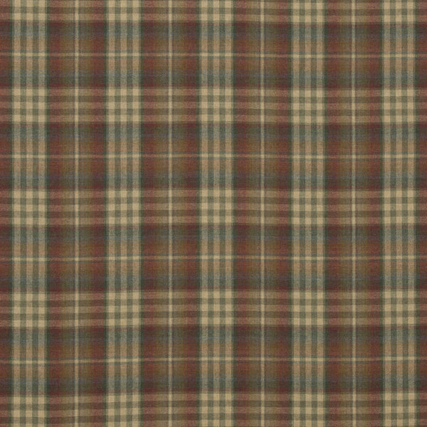 Nevis - Red/Green Red By Mulberry | Festival |Plaid / Check  Upholstery Weave