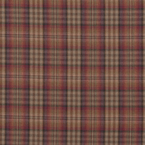 Nevis - Russet/Mauve Orange By Mulberry | Festival |Plaid / Check  Upholstery Weave