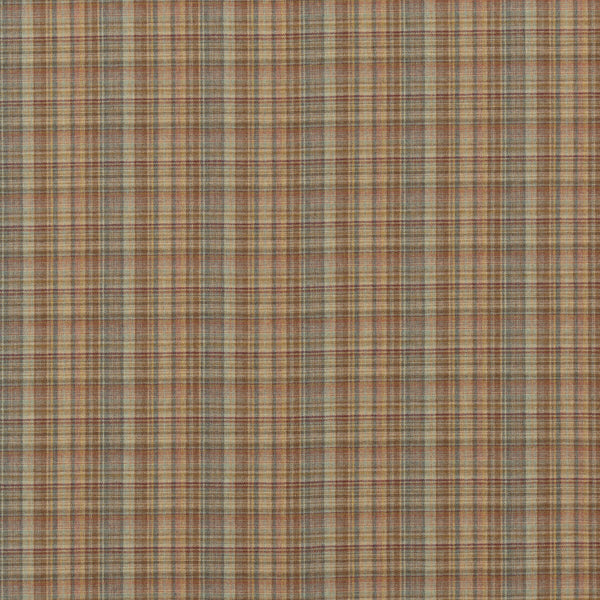 Mull - Russet Orange By Mulberry | Festival |Plaid / Check  Upholstery Weave
