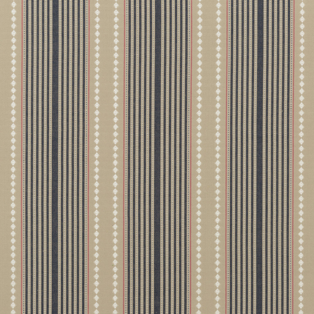 Samples and Purchasing available for Brighton Stripe - Indigo/Linen Blue By Mulberry | Festival |  Upholstery Weave at Designer Wallcoverings and Fabrics