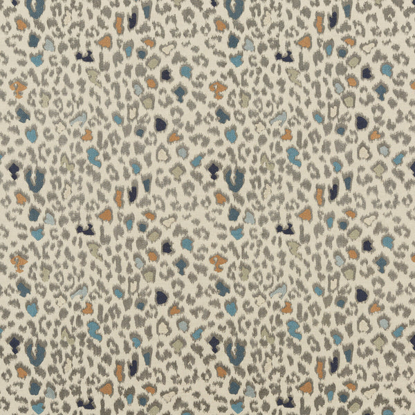 Animal Magic - Teal White By Mulberry | Festival |Animal Skins  Multipurpose Embroidery