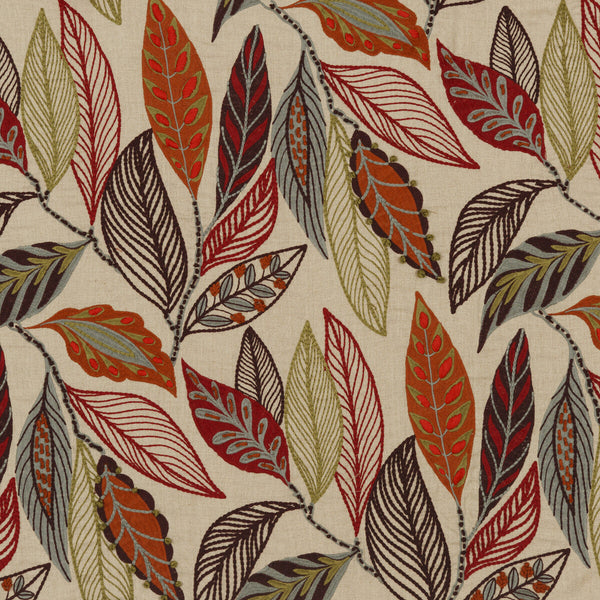 Forest Leaves - Red/Plum Red By Mulberry | Festival |  Multipurpose Embroidery