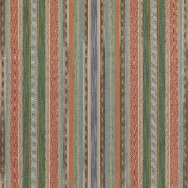 Rustic Stripe - Spice Blue By Mulberry | Modern Country I |Stripes  Multipurpose Weave