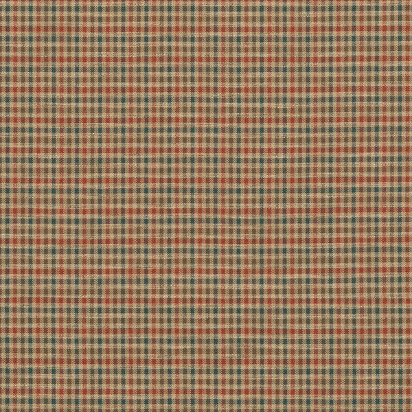 Babington Check - Teal/Spice Teal By Mulberry | Icons Fabrics |Check/Houndstooth  Upholstery Weave