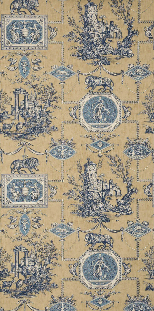 Les Muses Et Le Lion Antique Blue | Pierre Frey
