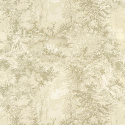 Torridon - Charcoal Black By Mulberry | Bohemian Romance |Toile  Wallcovering Print