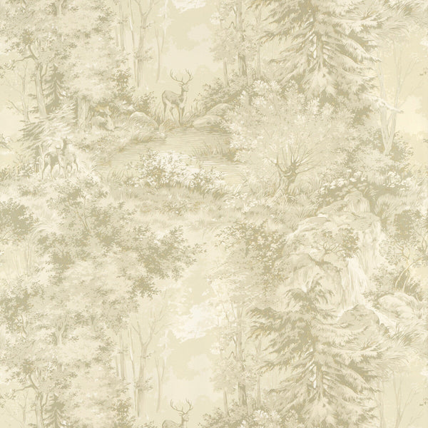 Torridon - Charcoal Black By Mulberry | Bohemian Romance |Toile  Wallcovering Print