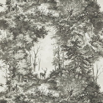 Torridon - Woodsmoke Grey By Mulberry | Modern Country |Toile  Wallcovering Print