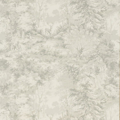Torridon - Silver/Grey By Mulberry | Bohemian Romance |Toile Wallcovering Print