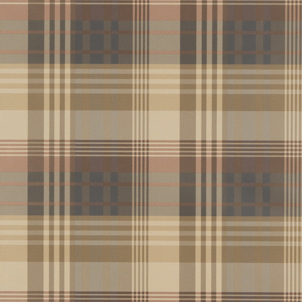 Mulberry Ancient Tartan - Red/Charcoal  By Mulberry | Bohemian Romance |Geometric Plaid / Check Wallcovering Print