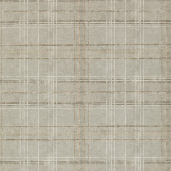 Shetland Plaid - Woodsmoke Grey By Mulberry | Modern Country |Geometric Plaid / Check Wallcovering Print