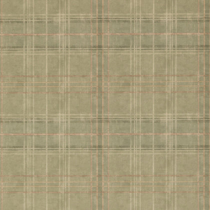 Shetland Plaid - Lovat Green By Mulberry | Modern Country |Geometric Plaid / Check Wallcovering Print