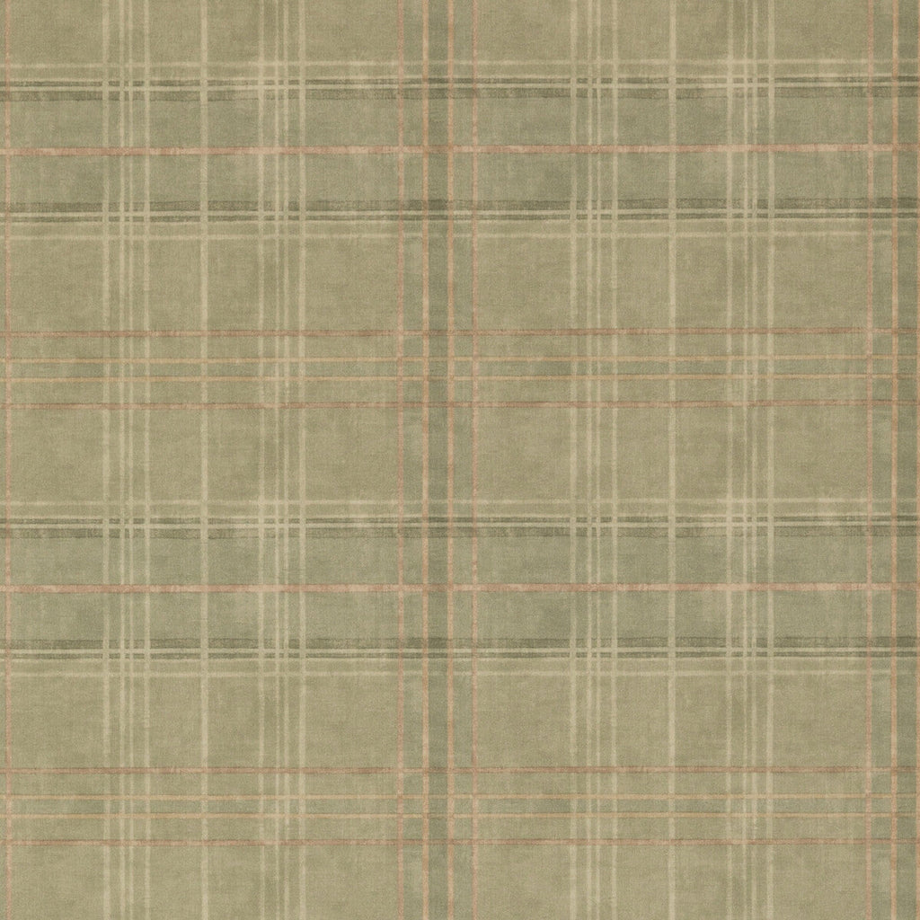 Samples and Purchasing available for Shetland Plaid - Lovat Green By Mulberry | Modern Country |Geometric Plaid / Check Wallcovering Print at Designer Wallcoverings and Fabrics