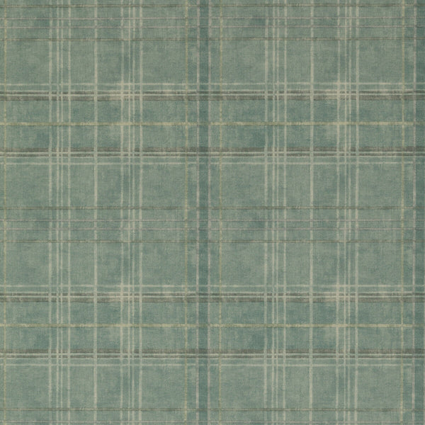 Shetland Plaid - Teal Teal By Mulberry | Modern Country |Geometric Plaid / Check Wallcovering Print