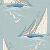 Round The Island - Blue  By Mulberry | Icons Wallpapers |Novelty Nautical Wallcovering