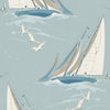 Round The Island - Blue By Mulberry | Icons Wallcoverings |Novelty Nautical Wallcovering