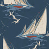 Round The Island - Indigo By Mulberry | Icons Wallcoverings |Novelty Nautical Wallcovering