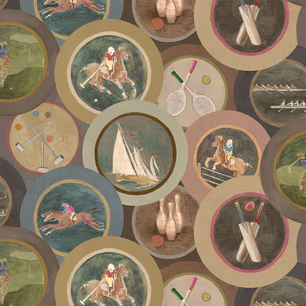Sporting Life - Woodsmoke By Mulberry | Icons Wallcoverings |Novelty  Wallcovering