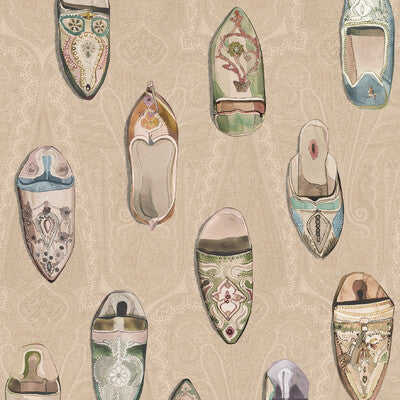 Babouches - Ivory By Mulberry | Icons Wallcoverings |Novelty  Wallcovering