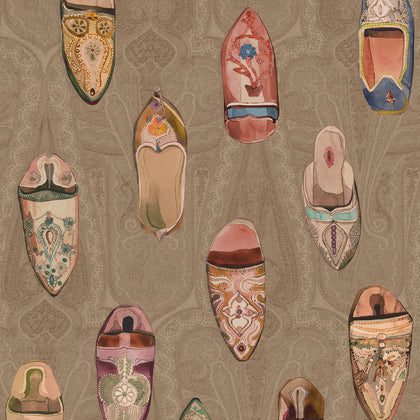 Babouches - Antique By Mulberry | Icons Wallcoverings |Novelty  Wallcovering