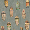 Babouches - Teal By Mulberry | Icons Wallcoverings |Novelty  Wallcovering