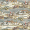 Morning Gallop - Blue/Sand By Mulberry | Icons Wallcoverings | Animal/Insects Wallcovering