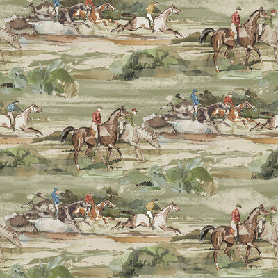 Morning Gallop - Antique By Mulberry | Icons Wallcoverings | Animal/Insects Wallcovering