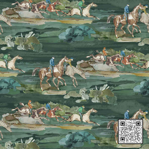 Morning Gallop Velvet - Teal Green By Mulberry | Icons Fabrics |  Multipurpose Print