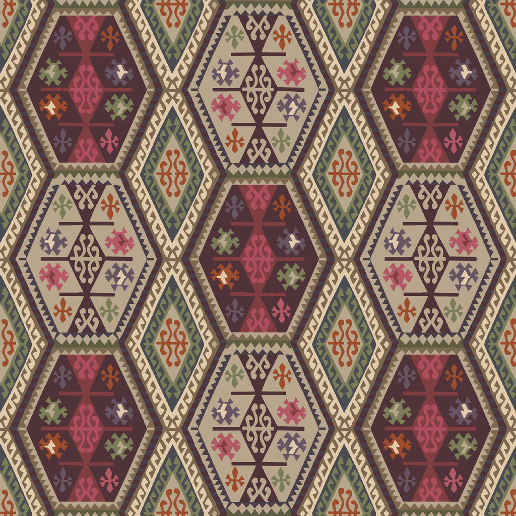 Buckland - Red/Plum By Mulberry | Icons Wallcoverings |Global  Wallcovering
