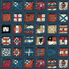 Naval Ensigns - Indigo/Red By Mulberry | Icons Wallcoverings |Novelty Nautical Wallcovering