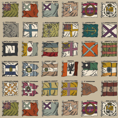 Naval Ensigns - Red/Plum By Mulberry | Icons Wallcoverings |Novelty Nautical Wallcovering